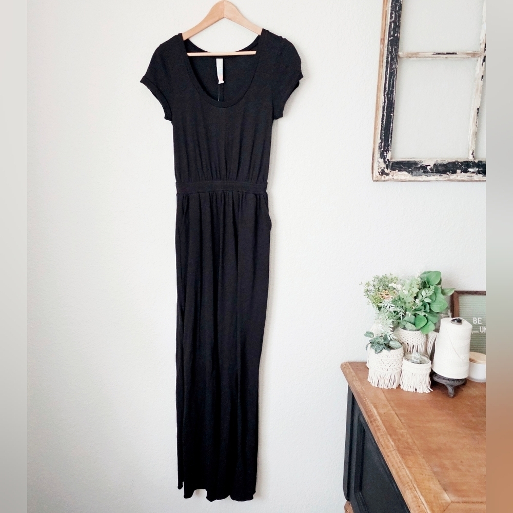 Free People FP Beach Audrina Maxi Dress Side Slit Open Back Cinch Waist XS NWT - Picture 6 of 16